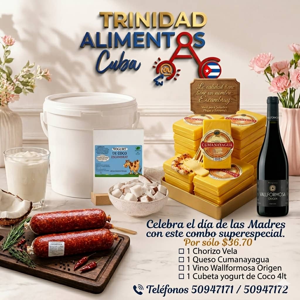 Combo#5.             1 Chorizo vela, 1 queso Cumanayagua, 1 vino Cava Walformosa origen y un yogurt de coco (4lt)