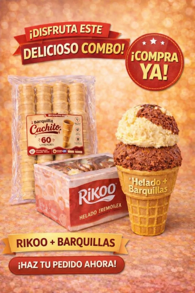 Combo (Caja de Helado y Barquillas)
