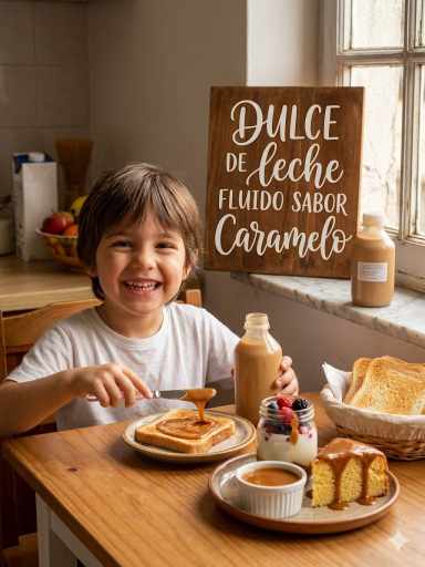Dulce de leche fluido sabor Caramelo.                  ( Envase que contiene 9 frascos de 250 ml)