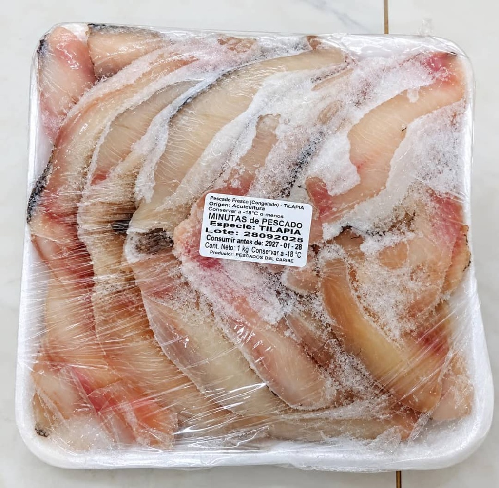 Minuta de Tilapia congelada.                 ( Envase 1 kg) 