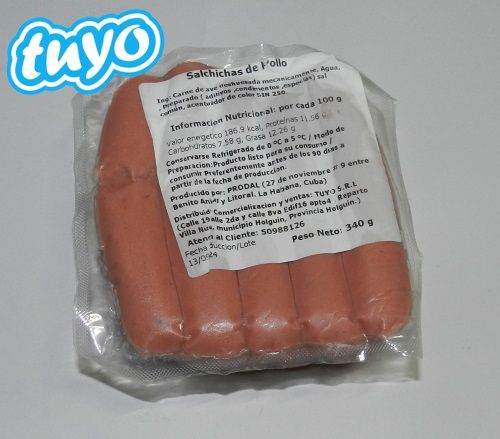 Salchicha de pollo 10 unidades 